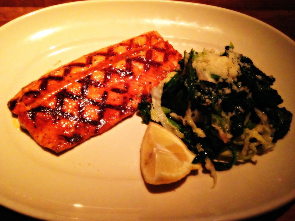 cajun trout and spinach